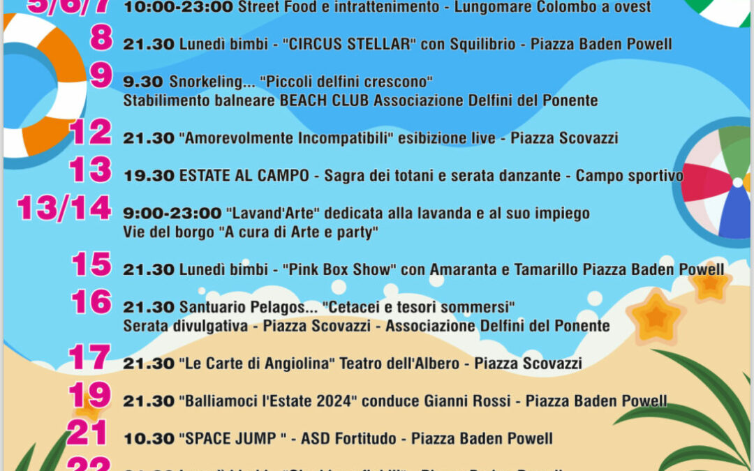 Un’estate di eventi a Santo Stefano al Mare